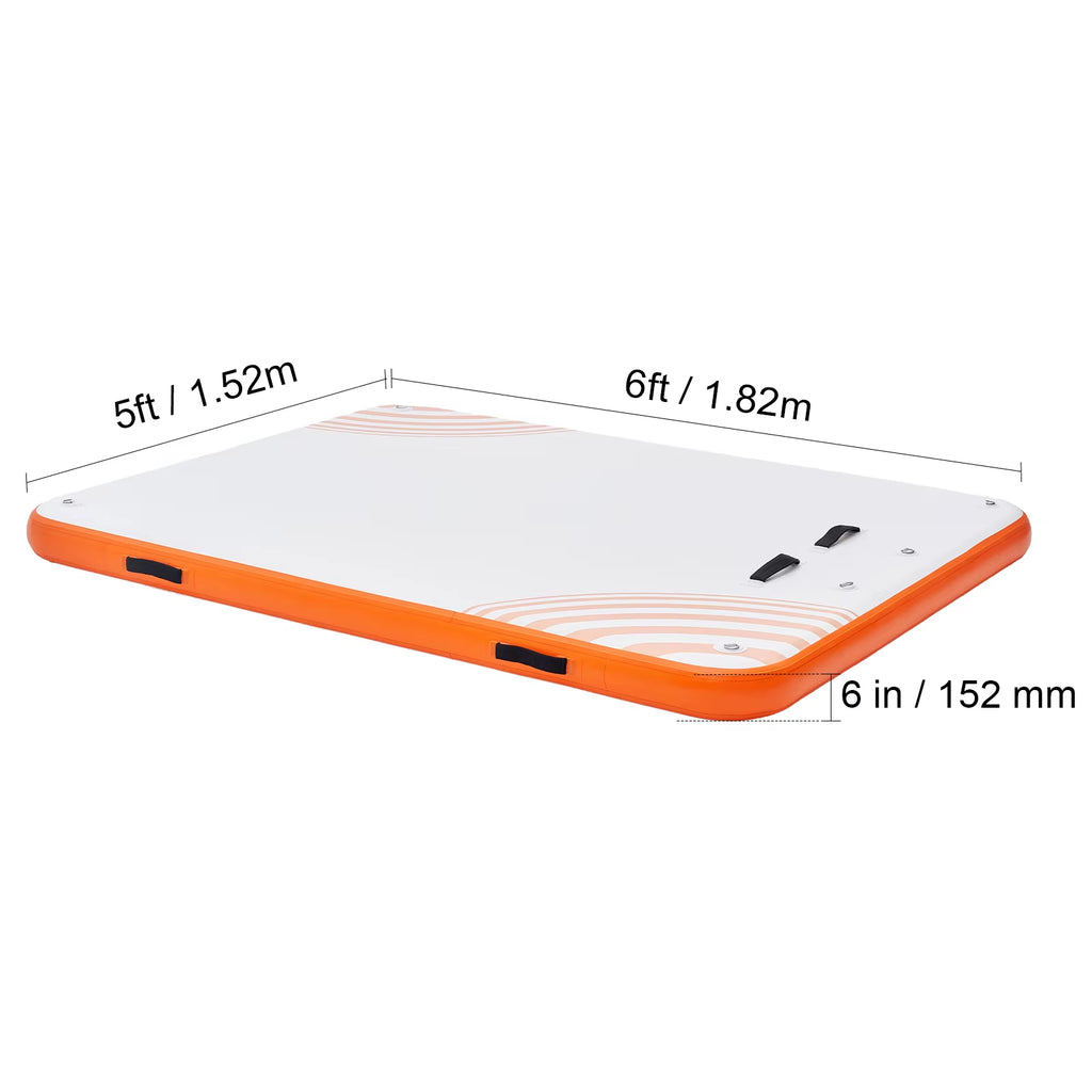 Succebuy Inflatable Floating Dock 10X8Ft Non-Slip Water Detachable Ladder Portable Carrying Bag Floating Platform Island Raft