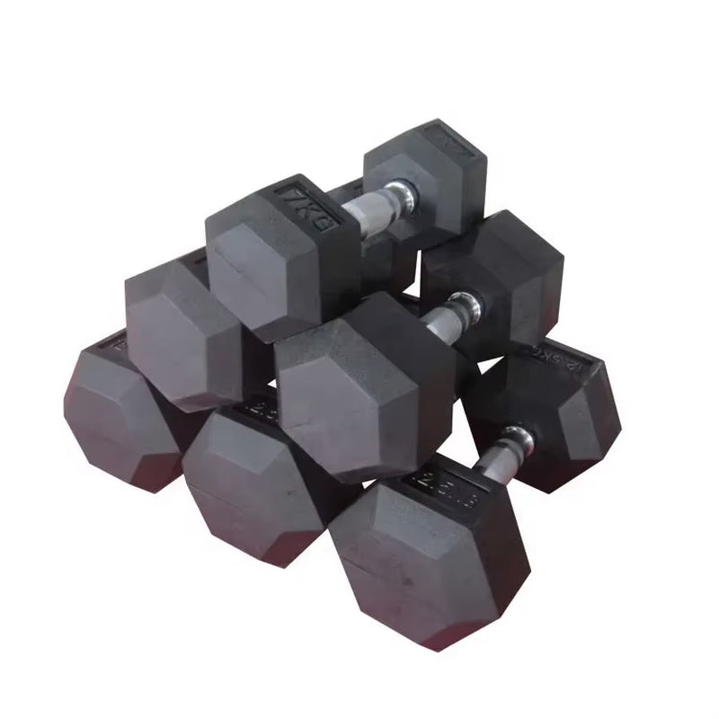 1-10Kg Hex Dumbbell Custom Heavy Solid Cast Iron Fitness Free Weights Hex Dumbbells for Home Use