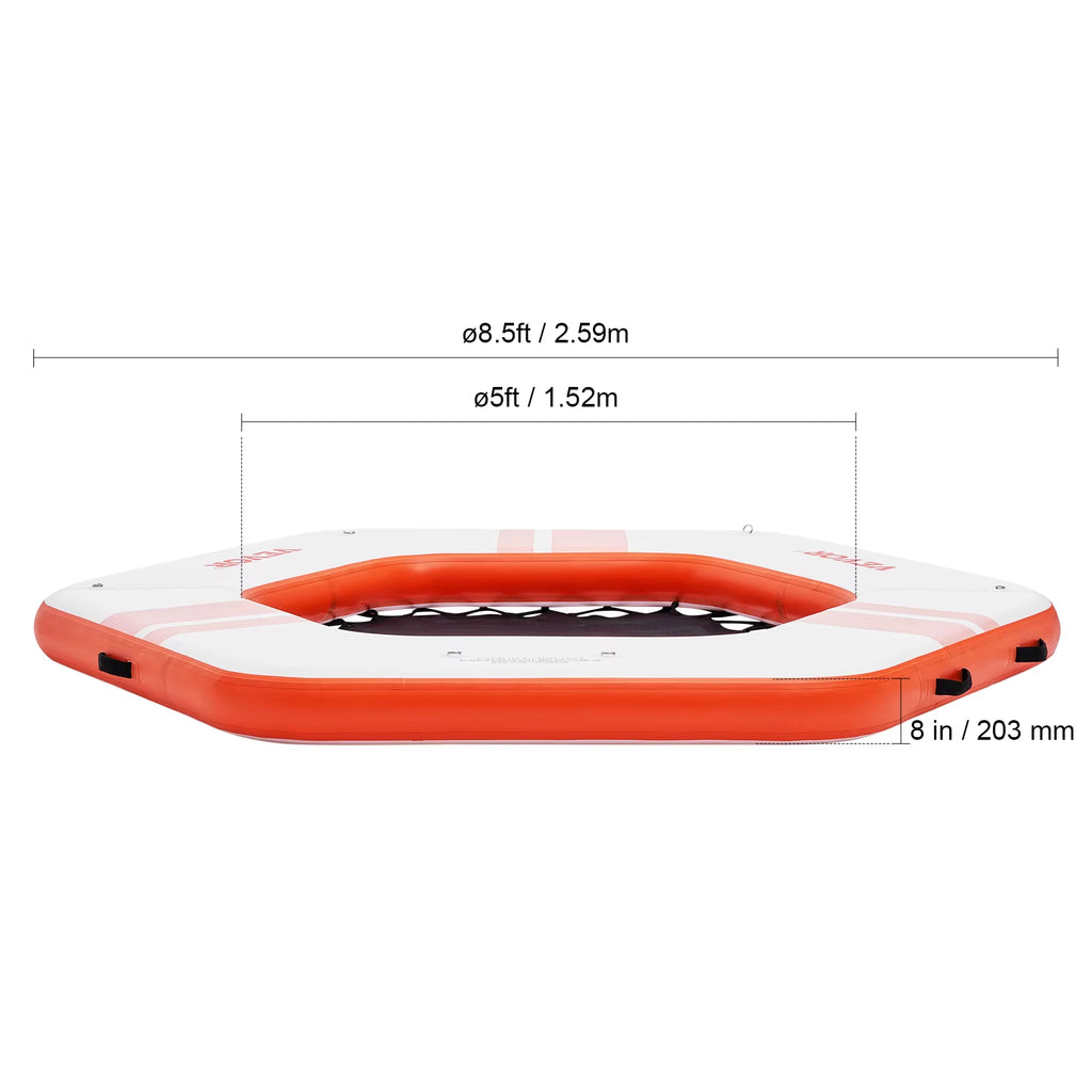 Succebuy Inflatable Floating Dock 10X8Ft Non-Slip Water Detachable Ladder Portable Carrying Bag Floating Platform Island Raft