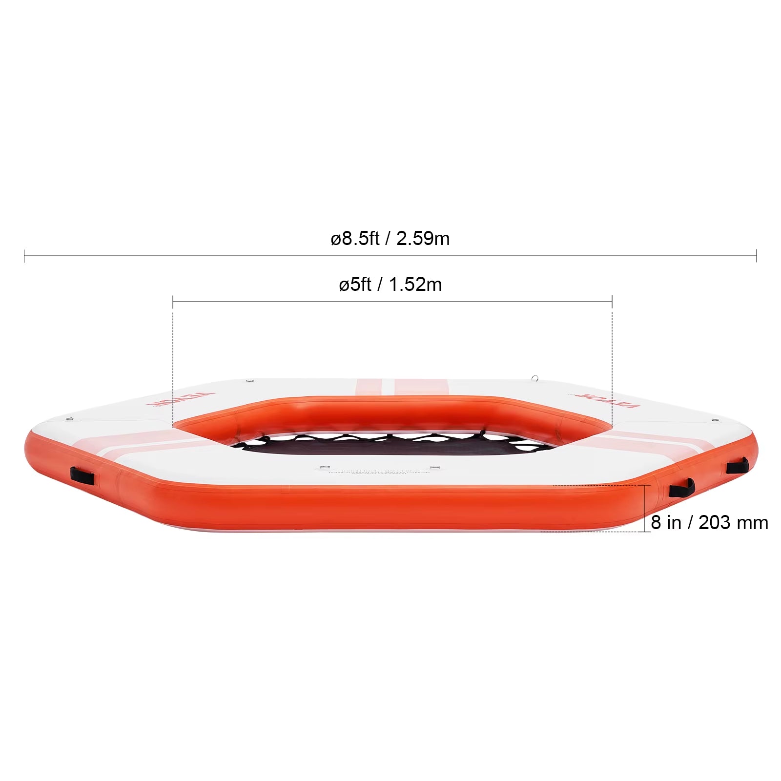 Succebuy Inflatable Floating Dock 10X8Ft Non-Slip Water Detachable Ladder Portable Carrying Bag Floating Platform Island Raft